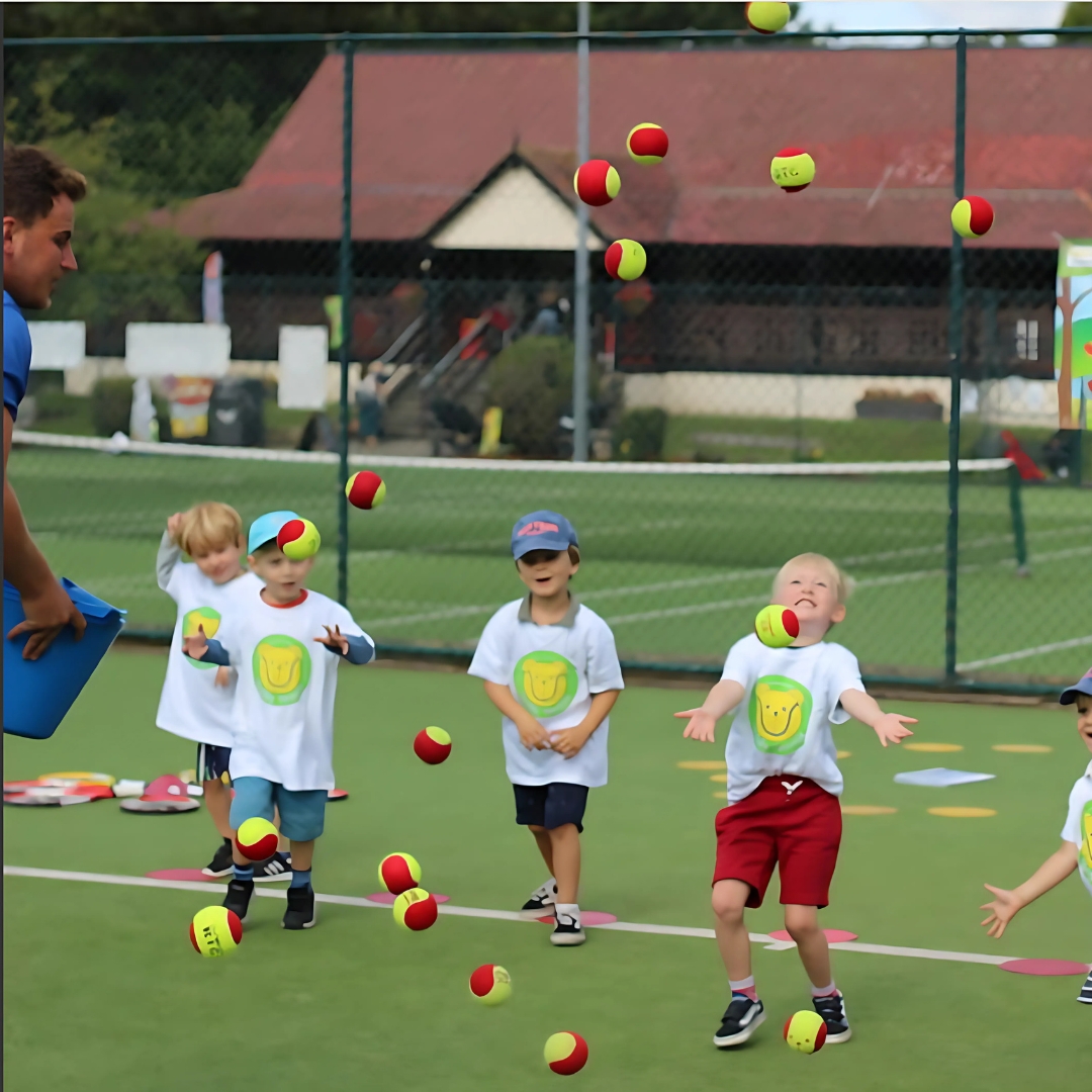 Kids enjoying Teddy Tennis in a fun lesson