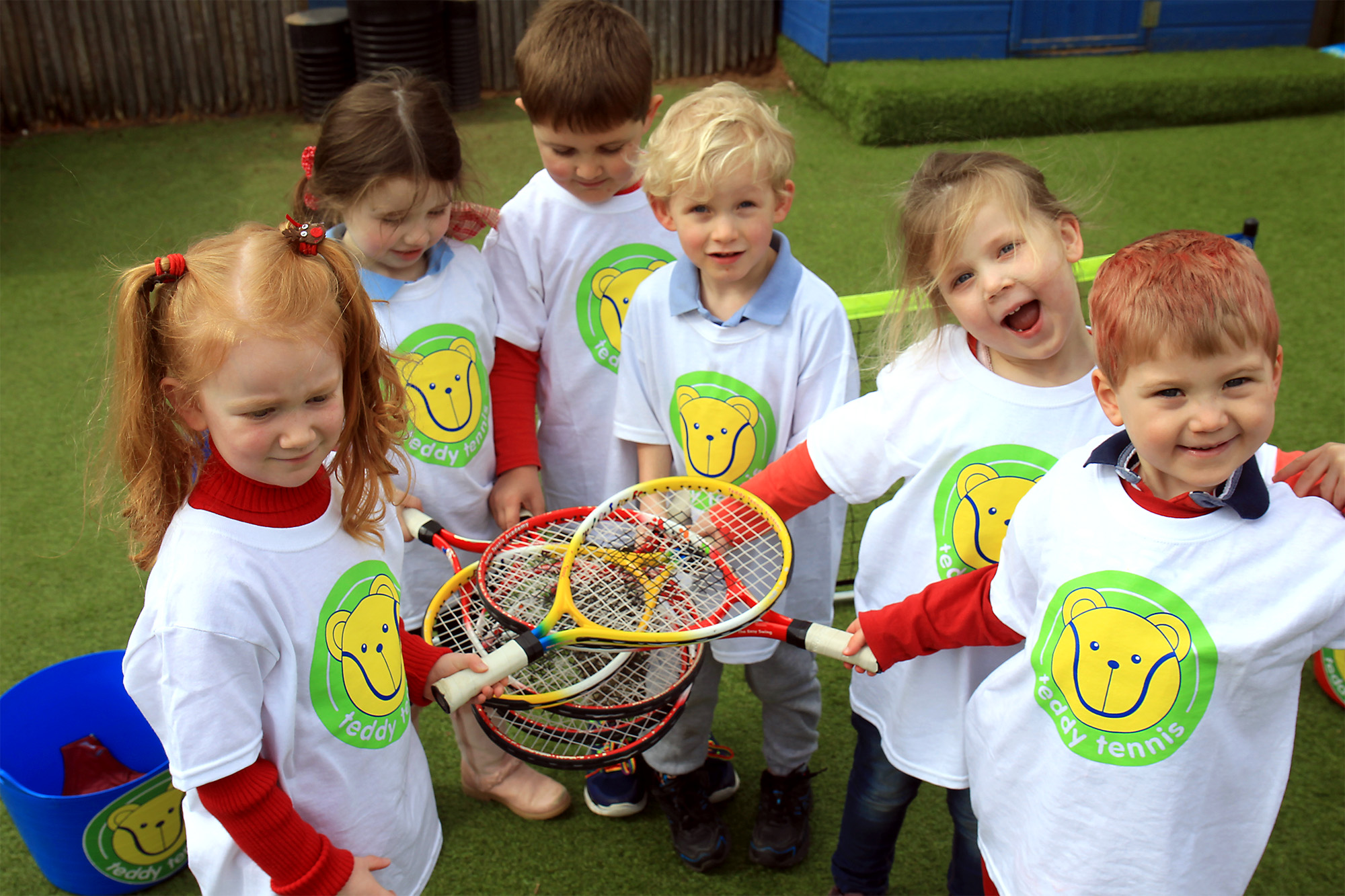 A Teddy Tennis lesson full of happy kids